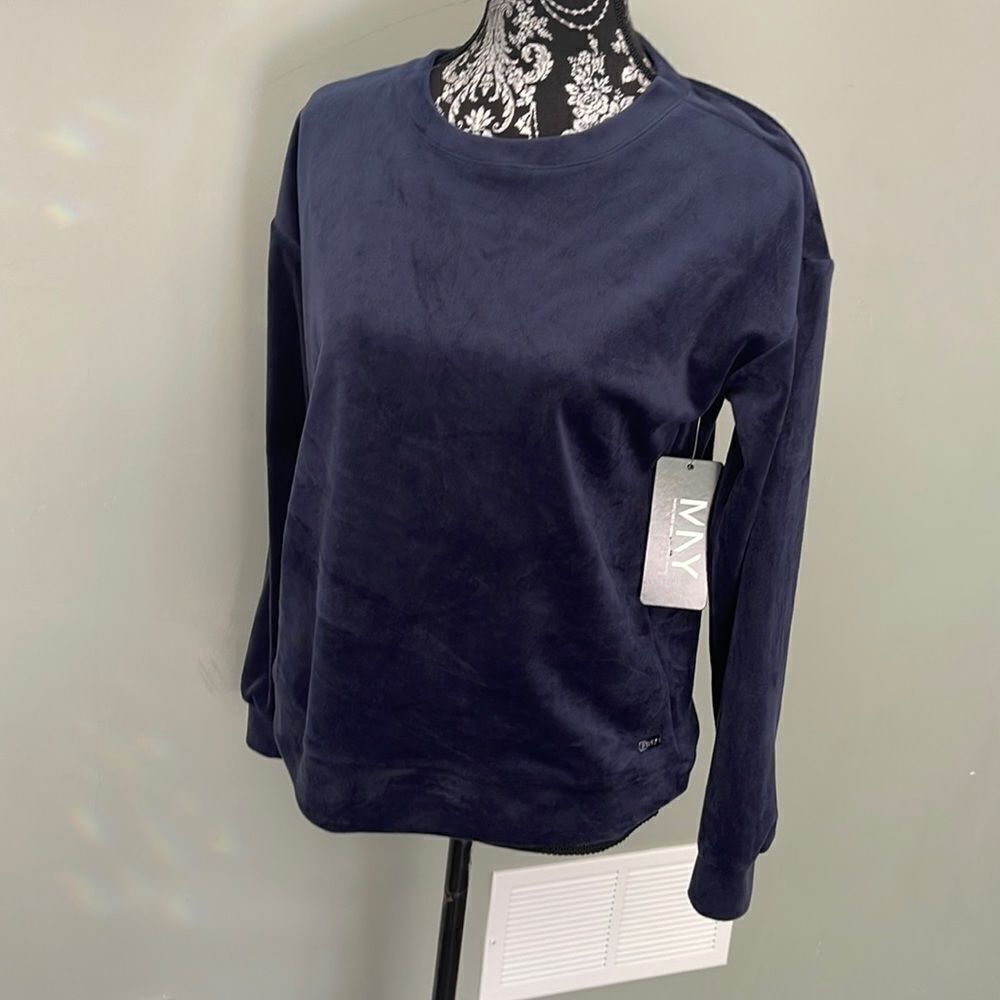Marc New York Velvet Shoulder CrewNeck Sweater NEW